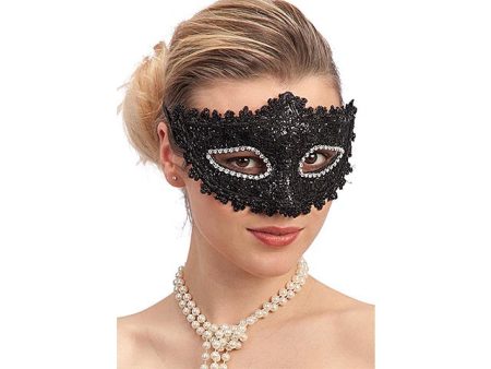 Maschera c pizzo nera 00745 For Cheap