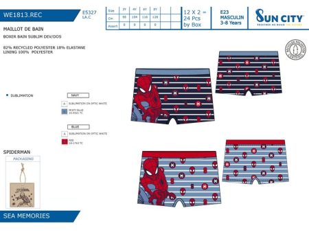 Spiderman boxer costume da bagno taglie assortite 3-4-6-8 anni nei colori blu e navy For Cheap