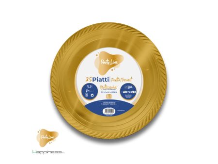 Piatti da frutta in plastica colore oro la confezione comprende 25 piatti on Sale