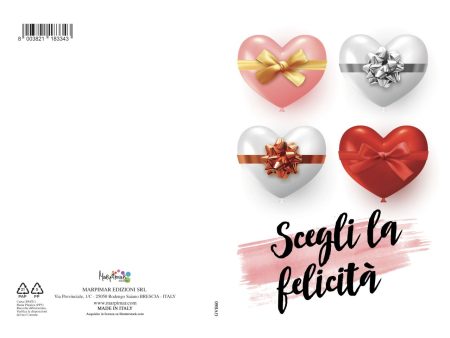 Biglietto auguri con scritta scegli la tia felicità con glitter Online Hot Sale