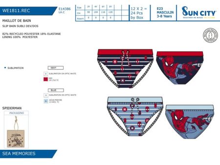 Spiderman slip costume da bagno taglie assortite 3-4-6-8 anni nei colori blu e navy Online Sale