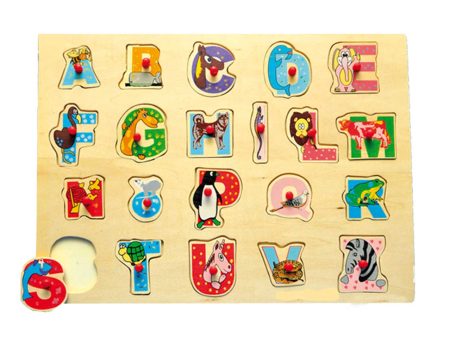 Puzzle legno c lettere funny e animali 57043 Online