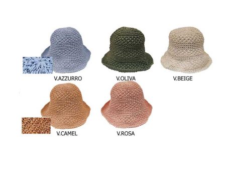 Cappello crochet tinta unita in colori assortiti e taglia unica Supply