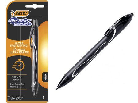 Penna bic gel-ocity quick dry, punta media nera 0,7 mm For Cheap