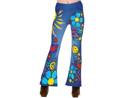 Leggings anni 70 jeans hippie taglia l-xl Cheap