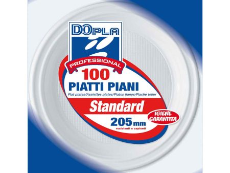 Piatti piani 100 pezzi d20,5 plastica 01236 For Discount