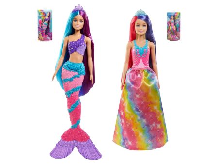 Barbie dreamtopia bambola sirena con capelli lunghissimi fantasia bicolore e accessori For Sale