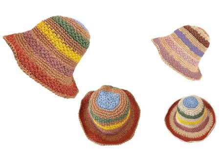 Cappello crochet da donna in carta paglia multicolor, taglia unica - Twice Sale