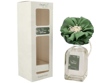 Diffusore con bacchette e fiore verde 250ml al profumo divino Online