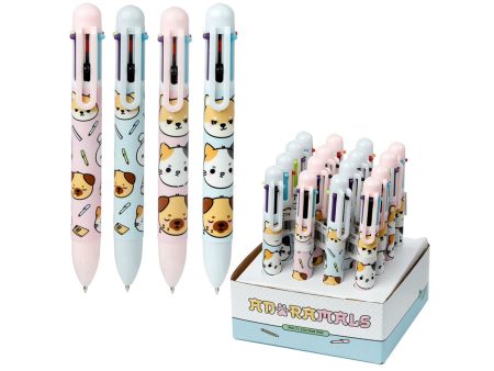 Penna multicolore a 6 colori con immagini di animali dolci For Sale