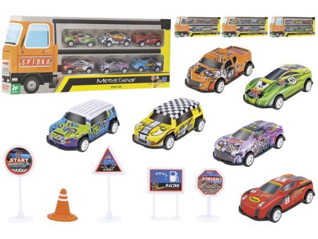 Autobus auto die cast 1:64 6 pezzi in 4 assortimenti con accessori Fashion