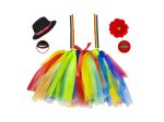 Set da clown - il set comprende tutu, bretelle con fiore e mini cilindro - taglia 3-4 anni For Discount