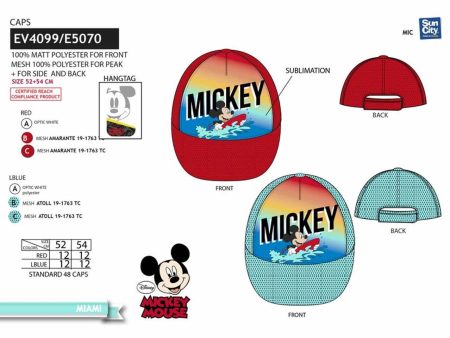 Cappellino con visiera mickey per bambini Online Hot Sale