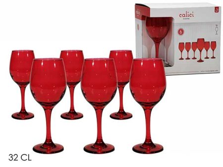 Calice 32cl 6 pezzi rosso 616712 Cheap