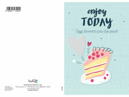 Biglietto auguri special con scritta enjoy today Cheap