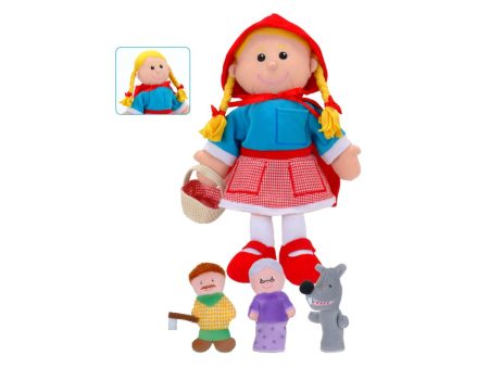 Marionetta 35cm con 3 marionette dito cappuccetto rosso Cheap