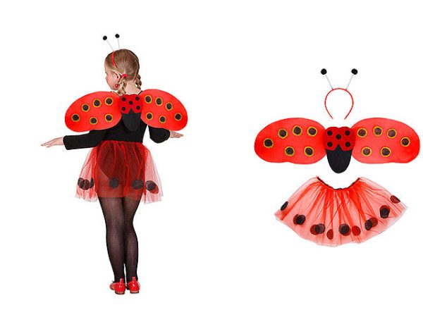 Costume da coccinella - il set comprende tutu, ali e antenne Fashion