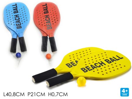 Racchettoni forati beach ball in legno con palla assortiti Supply