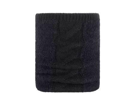 Collo boucle  nero con inserto treccia in maglia 45x48cm Cheap