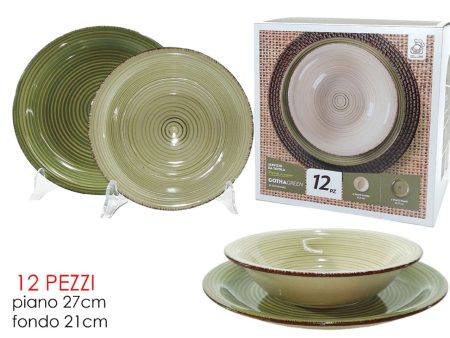 Servizio piatti da 12 pezzi linea gotha green For Discount