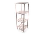 Mobile scaffale in legno naturale stile moderno con 4 ripiani 35x35x117 cm - Mercury Supply