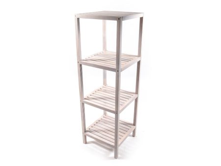 Mobile scaffale in legno naturale stile moderno con 4 ripiani 35x35x117 cm - Mercury Supply