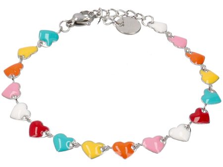 Bracciale con cuoricini multicolor Cheap