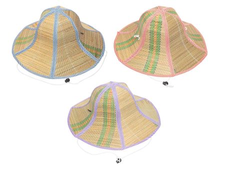 Cappello mare per adulto in paglia pieghevole multicolor con laccetto sottogola regolabile - 45 cm - Rox Online