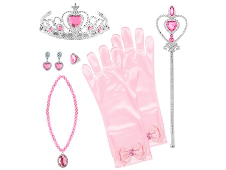 Set da principessa - il set comprende tiara, guanti, collana, orecchini, anello e scettro Cheap