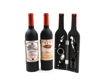 Set sommelier con 5 accessori in cofanetto bottiglia e colori assortiti scatola regalo 7x32cm - M Home Online