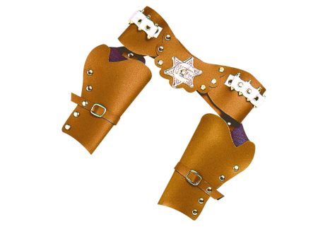 Cinturone da cowboy con doppia fondina lusso colore marrone misura adulto Online now