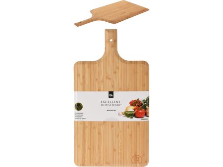 Tagliere bambu con manico 46x24cm on Sale