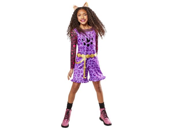 Rubies costume clawdeen deluxe taglia l 11-12 anni - monster high abito con dettagli stampati, cintura, collana e fascia per capelli con orecchini Online now