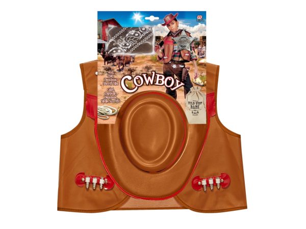 Set da cowboy - il set comprende gilet, cappello, bandana e stella sceriffo Online